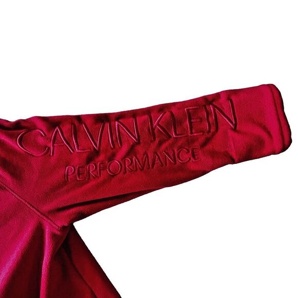 Calvin Klein Women Full Zip Sweater Performance red Long Sleeve Pockets sz L - Picture 6 of 9